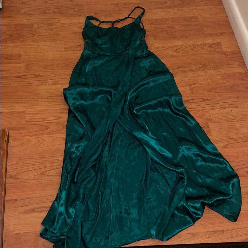 Elegant Green Satin Gown